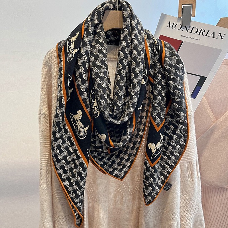 真丝羊毛围巾女大方巾丝巾2022新款羊绒披肩外搭秋冬季感|ru