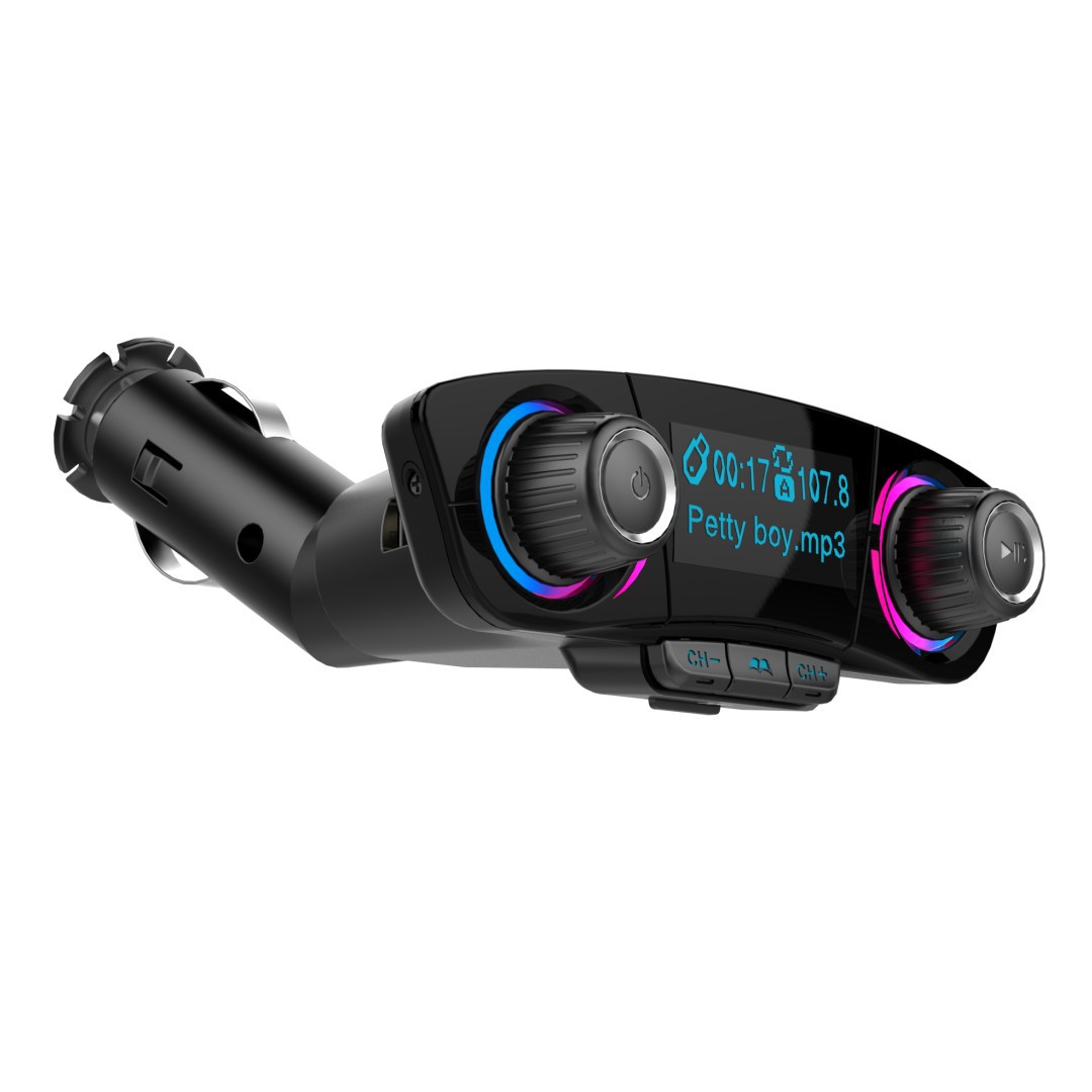 Bt06 New Model Dot Matrix Screen Car Mp3 Bluetooth Hands-Free Fm Transmitter 2.1A Fast Charging
