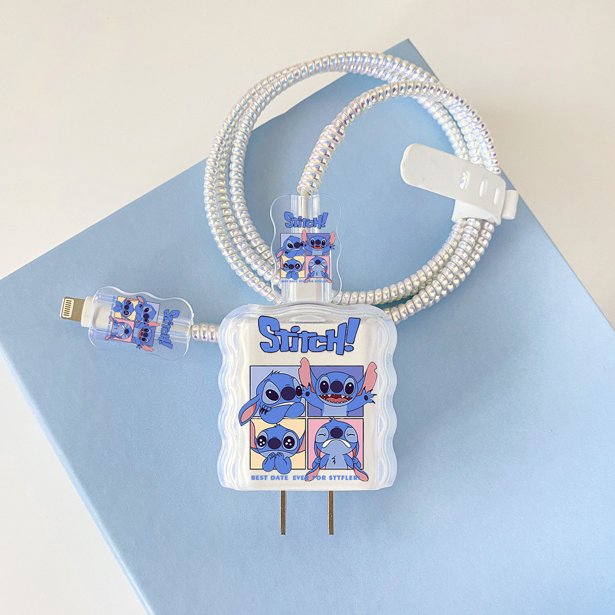 Apple 20w-YT1004 4프레임 하단 스티치 오버레이 헤드기어 + 물결선 클립 + 1m 레이저 흰색 로프 + 흰색 스트랩