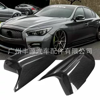 适用于英菲尼迪Q50 Q60 Q70 QX30改装倒车镜后视镜盖牛角 2014-23