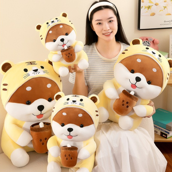New Style Transforming Milk Tea Dog Plush Toy, Cute Milk Tea Dog Transforming into a Tiger Doll, Children's Birthday Gift Toy New Style Transforming Milk Tea Dog Plush Toy, Cute Milk Tea Dog Transforming into a Tiger Doll, Children's Birthday Gift Toy