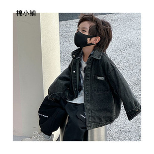 Boys' Autumn Clothing 2025 Autumn Children's Jackets with Patch Embroidery Denim Versatile Korean Style Trendy Kids' Wear
