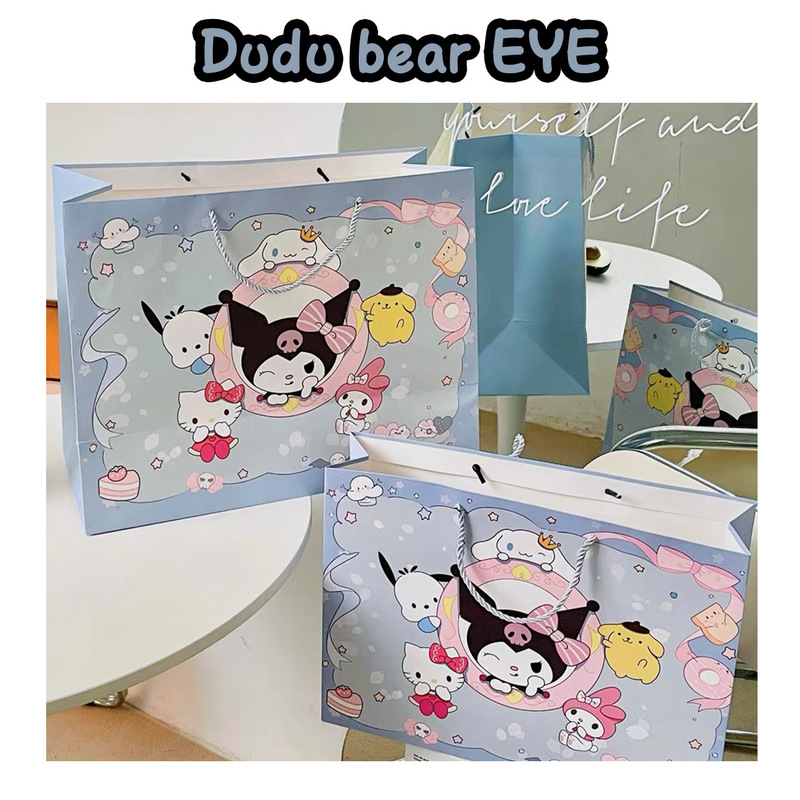 Decorative Bag, High-Looking and High-End Handbag, Glasses Store Gift Bag, Glasses Bag, White Card Cartoon, Cute Kuromi Decorative Bag, High-Looking and High-End Handbag, Glasses Store Gift Bag, Glasses Bag, White Card Cartoon, Cute Kuromi