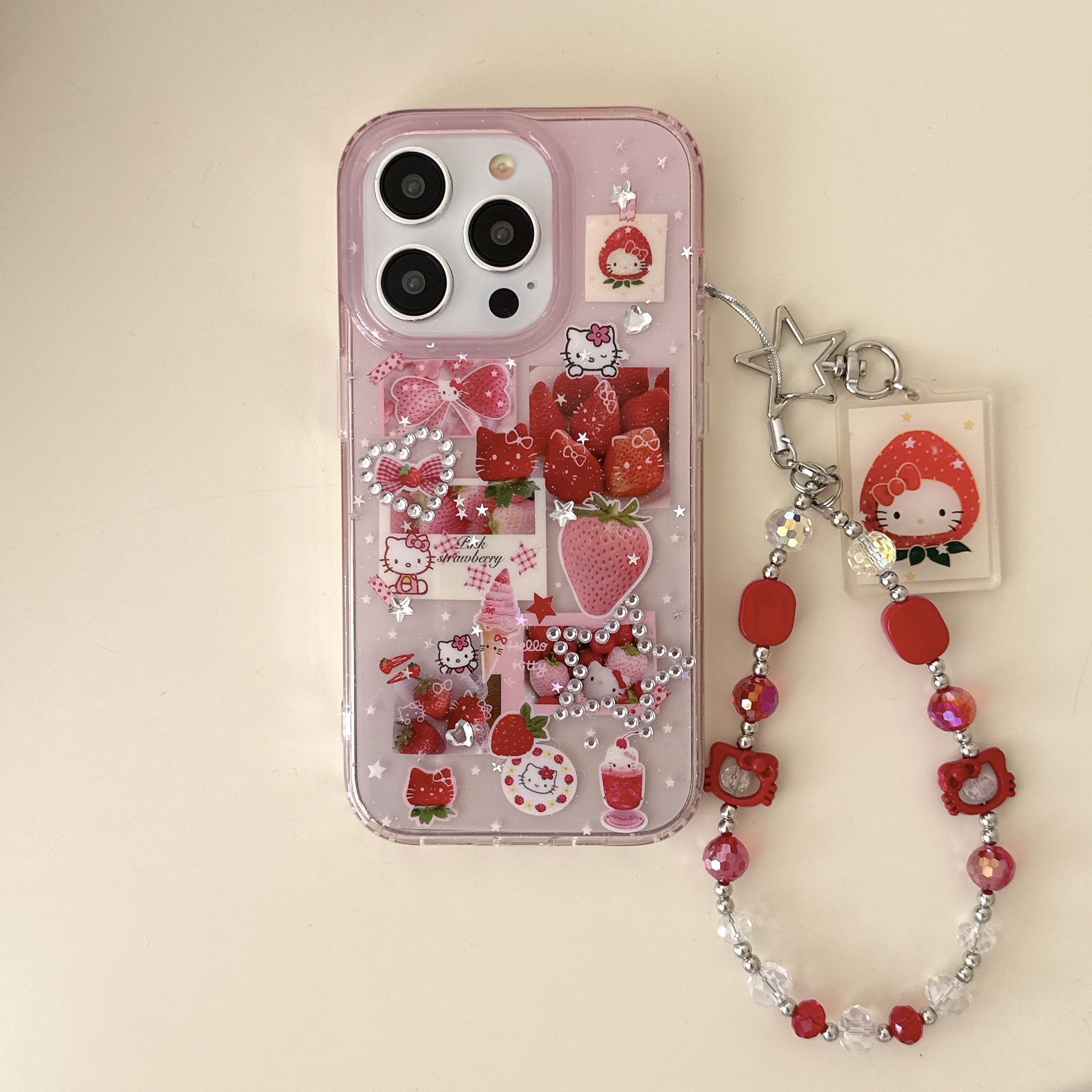 Fresa de estrella brillante fina de verano para Apple 16ProMax funda para teléfono 15/14 Girl 15Pro New 13