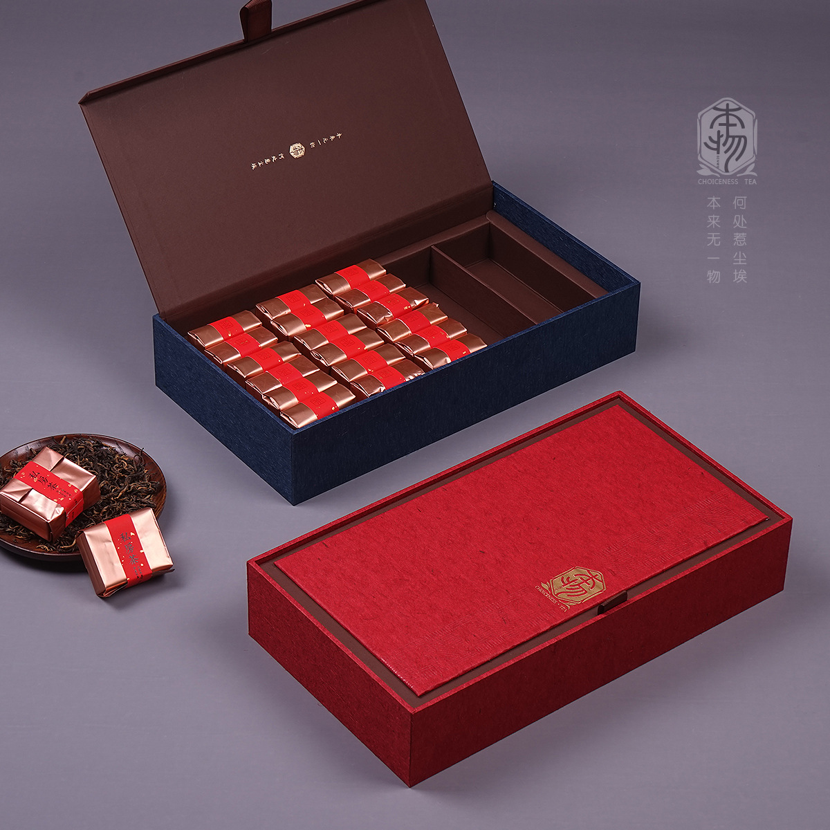 新款28泡盒大红袍正山小种滇红泡袋礼盒伴手礼茶叶包装盒空可雕金