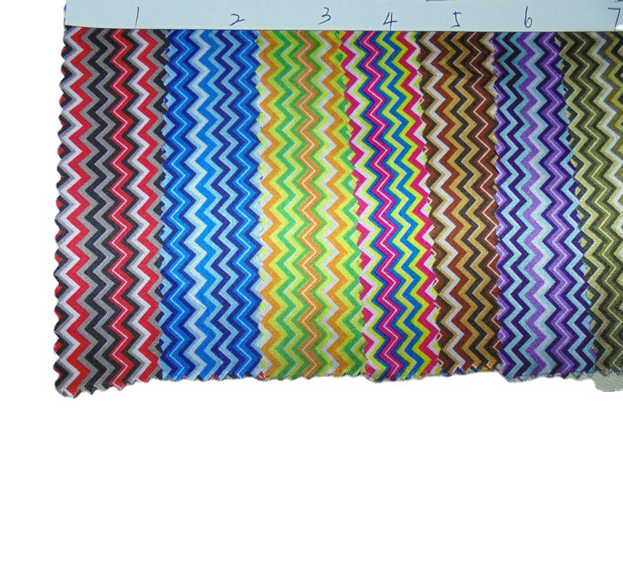 薄柔软色丁布 弯曲印花布料 编织纹衣服制衣面料 水波WM鞋7059