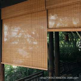 竹帘窗帘工程卷帘门帘遮阳防晒书房阳台茶室遮光卷拉式升降竹帘子