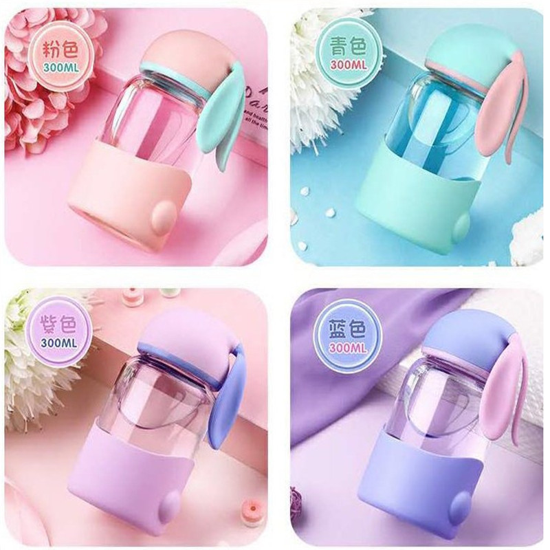 Taza de vidrio infantil con conejo - Regalo navideño, personalizable