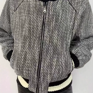 男士廓形夹克加厚保暖棉服黑灰色个性美潮外套宽松百搭飞行服