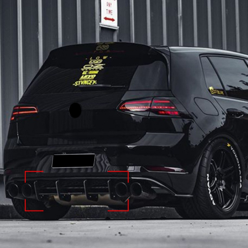 Suitable for Volkswagen Golf 7.5R Thickened 9mm Frosted Rear Lip Air Knife Tail Lip Rear Blade Spoiler Modification