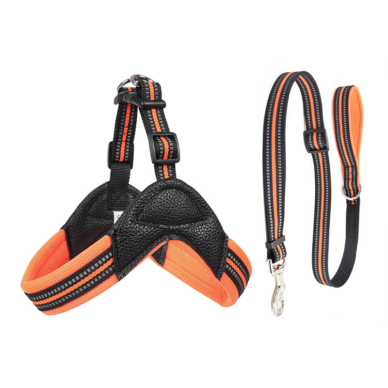 Nueva correa para el pecho para perros transfronteriza, seda reflectante simple, correa para perros domésticos medianos y grandes, al por mayor