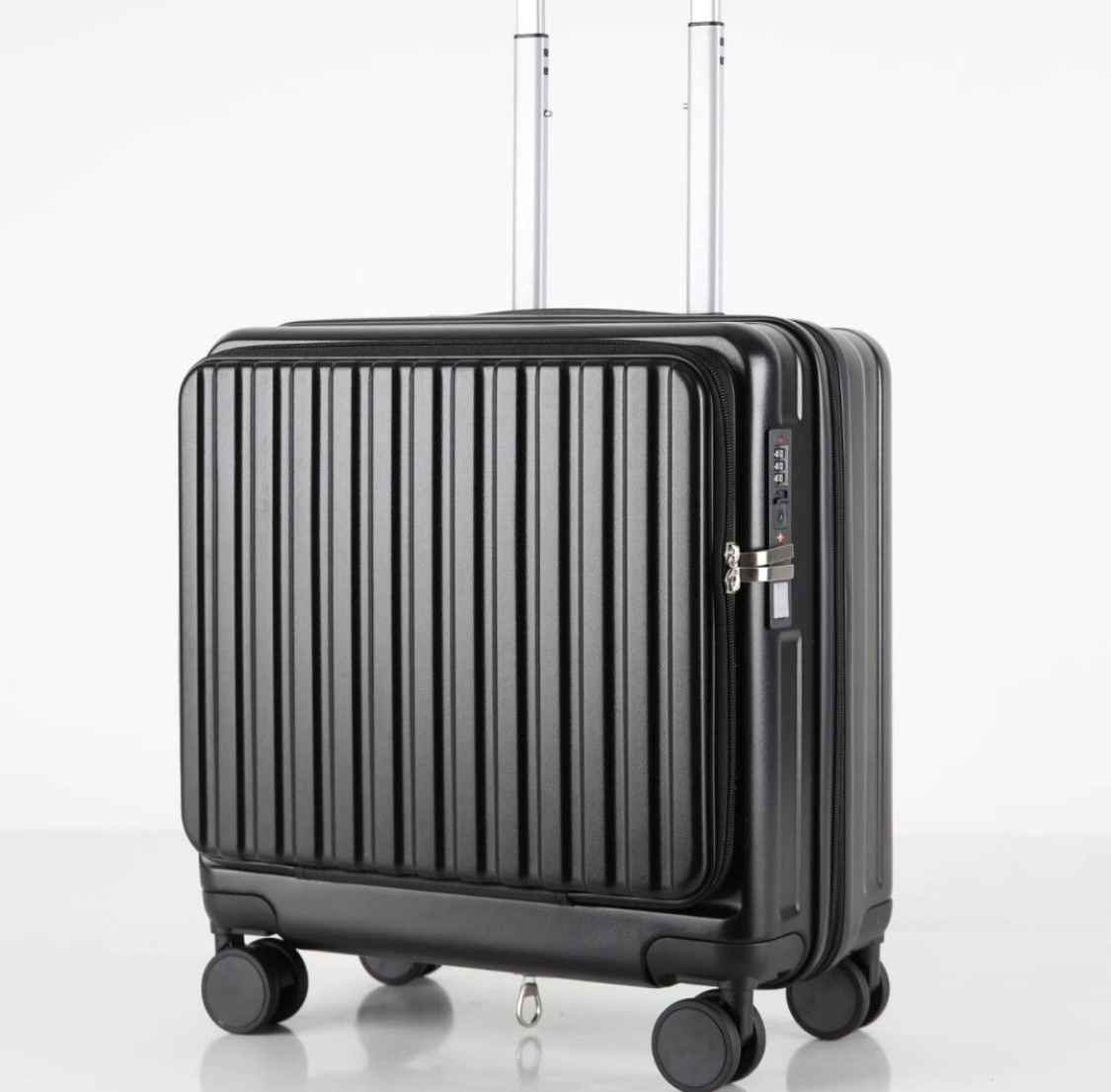 Maleta multifuncional de apertura delantera, maleta de embarque portátil con contraseña, maleta de viaje de gran capacidad y durabilidad.