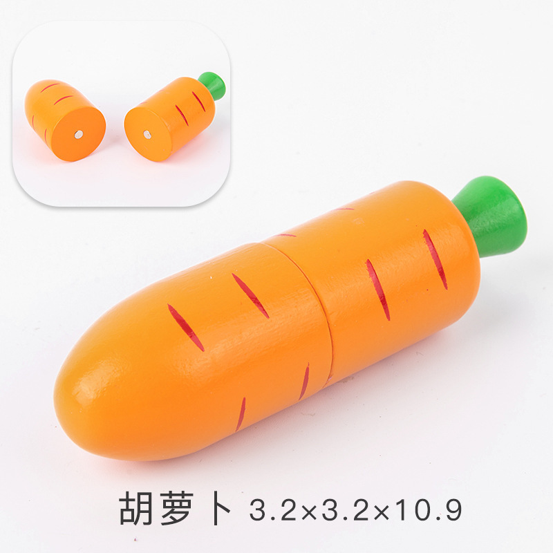 Los niños juegan casa cocina juguetes madera magnética verduras y frutas cortar madera frutas y verduras a granel traje al por mayor