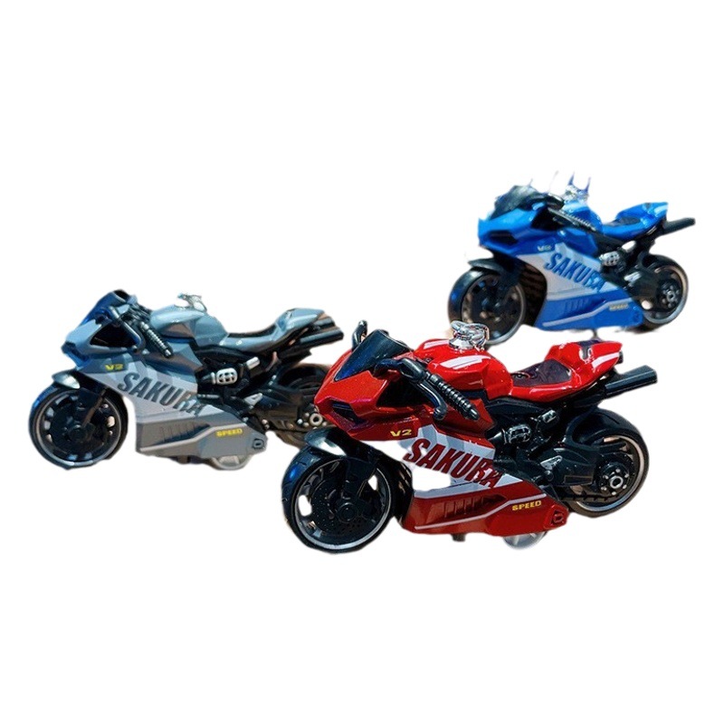 Dibujos animados mini pull back motocicleta llavero colgante fresco motocicleta modelo decoración llavero grab máquina pequeño regalo
