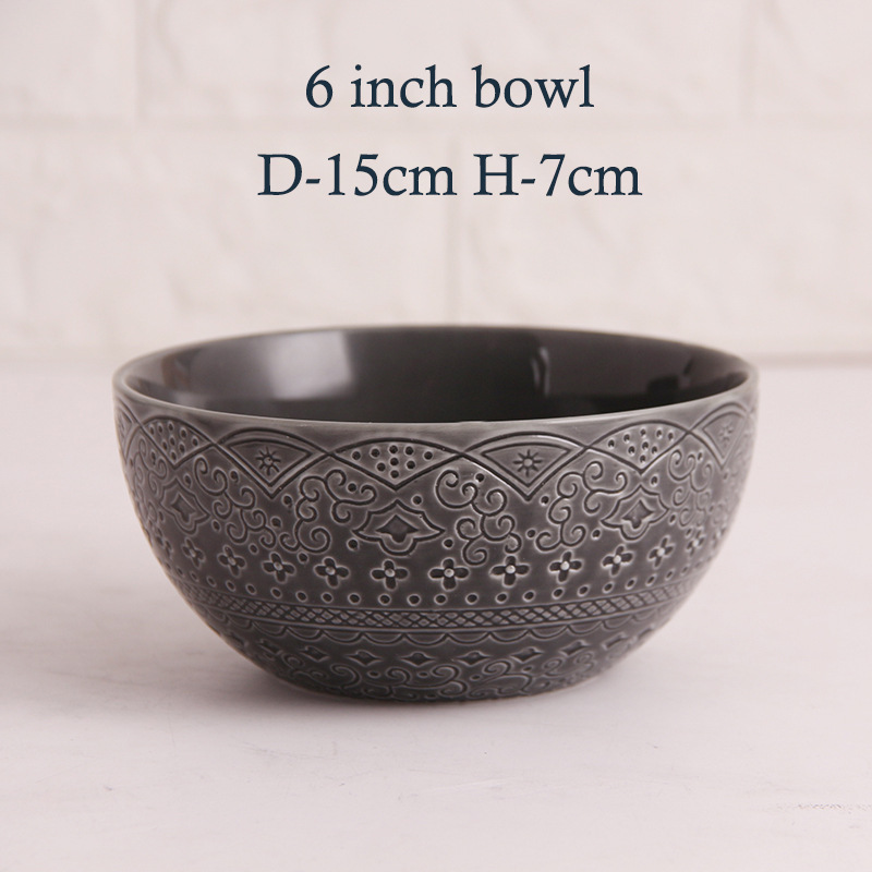 Delicado patrón de alivio retro vajilla de cerámica europea más vendida