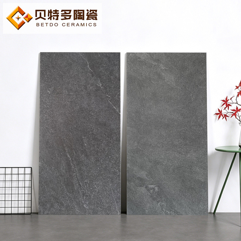 Sandstone Matte Antique-Style Tiles 600X1200 Gray Non-Slip Wear-Resistant Floor Tiles Hotel Homestay Villa Project Tiles