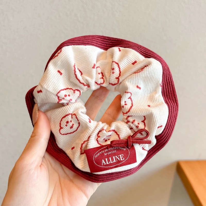 Temperamento floral intestino grueso anillo para el cabello bola femenina cabeza cuerda dulce cola de caballo cuerda para el cabello banda de goma de alta calidad accesorios para el cabello al por mayor