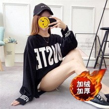 加绒加厚卫衣女装2025秋冬季潮牌新品大码宽松长袖外套胖MM女学生