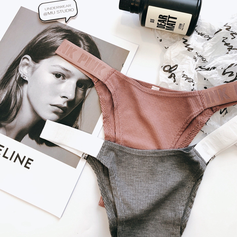 European and American fashion PINK letter cotton wine red mid-high waist sexy fashion sporty sexy ladies underwear European and American fashion PINK letter cotton wine red mid-high waist sexy fashion sporty sexy ladies underwear