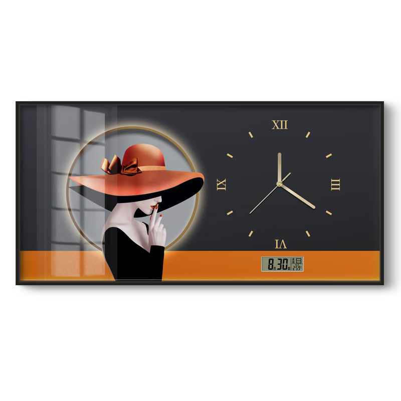 Caja de medidor de electricidad decoración pintura de gran tamaño con reloj calendario perpetuo para niñas que cubren la caja de distribución fuerte y débil pintura colgante del restaurante