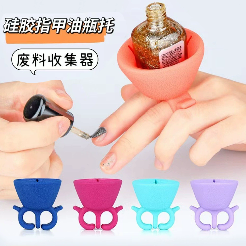 В наличии Прямая поставка Пятиугольный набор бутылок для лака для ногтей Основание для инструмента для ногтей Фиксированный держатель Силиконовый держатель для лака для ногтей