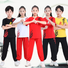 儿童武术演出服太极服幼儿武术练功服武馆训练服纯棉武术服中国风