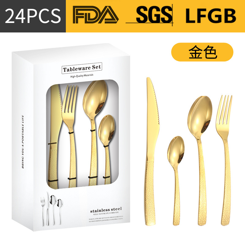 Cuchillo y tenedor de cubiertos de acero inoxidable, cuchillo y tenedor de productos transfronterizos, cuchillo y tenedor de cuchillo de filete de comida occidental, cuchillo y tenedor de cucharas