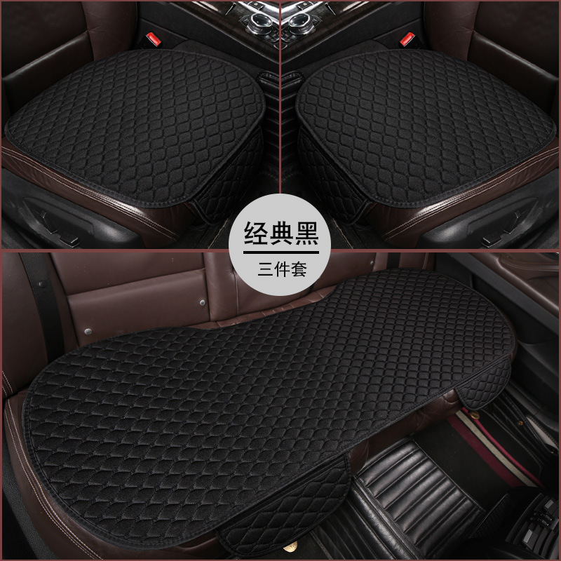 Seat cushion, seat cover – Universal Cushion Four Seasons - small-rhombus-flax-classic-black-three-piece-set
