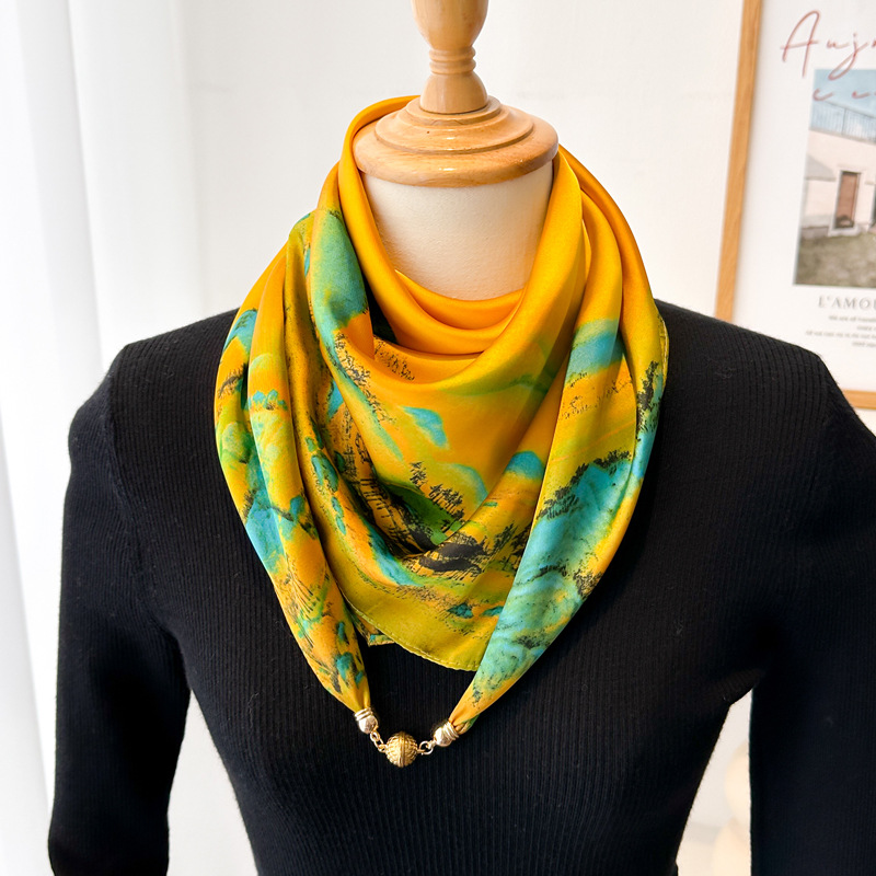 Qianli Jiangshan 70 새틴 버튼-강황