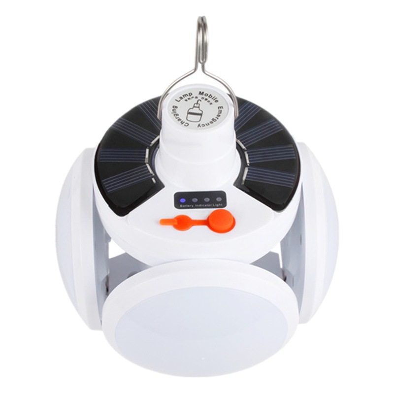 Luz de bombilla de fútbol solar luz intermitente luz de emergencia al aire libre camping noche mercado puesto luz USB carga Luz de camping