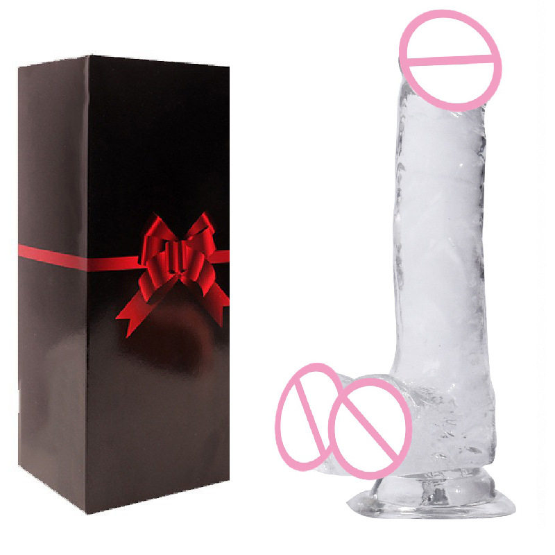 Transparent Crystal Dildo with Suction Cup, TPE Manual Adult Toy, Multiple Sizes — detail image 7