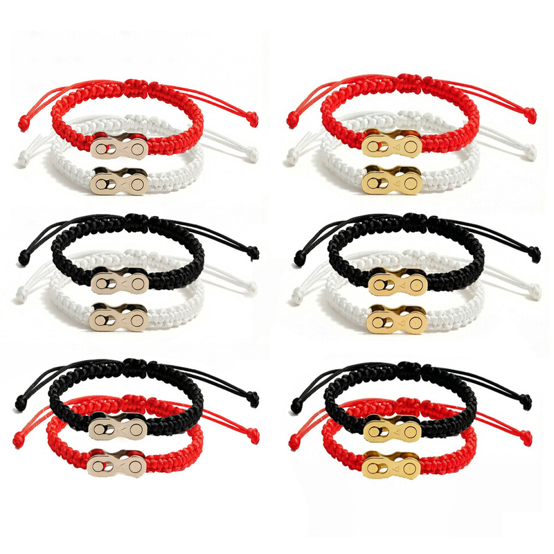 Cross-Border Bicycle Chain Magic Buckle Braided Bracelet Adjustable Size European and American Creative Friendship Couple Bracelet Cross-Border Bicycle Chain Magic Buckle Braided Bracelet Adjustable Size European and American Creative Friendship Couple Bracelet