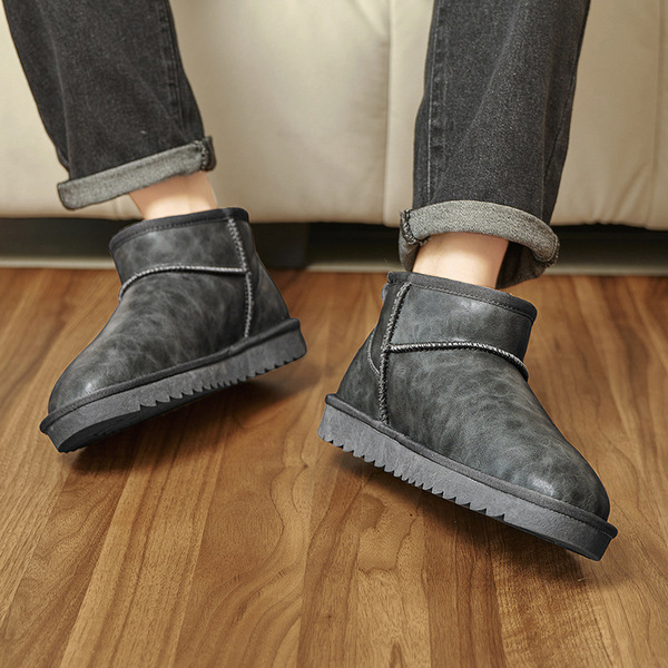 Snow boots for men in winter warm plus velvet short-tube…