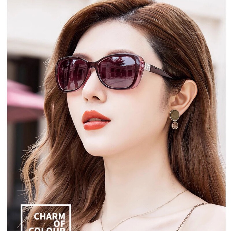 New Polarized Sunglasses Women's Small Frame Sunglasses Women's Fashionable Elegant Diamond Elegant All-match Anti-UV