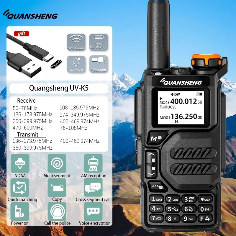 Quansheng UV-K5 walkie-talkie civil UV de doble Segmento de larga distancia marina al aire libre del coche plataforma de mano ventas directas de la fábrica