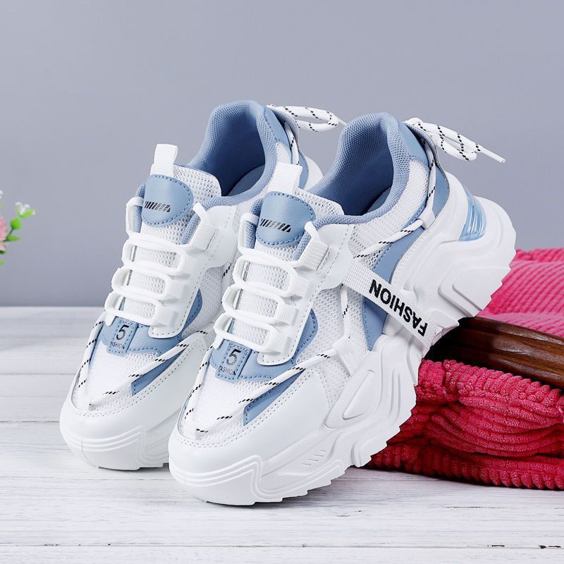 Zapatos de mujer primavera y verano transpirables zapatos deportivos casuales coreanos zapatos de papá in tide suela gruesa elevación de malla 2026 nuevo image 3