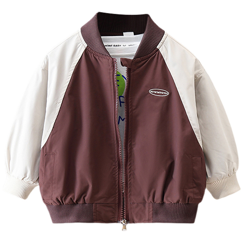 7649 chaqueta de color para niños ropa de primavera y otoño 2025 nueva chaqueta de moda coreana para niños ropa de béisbol de moda de primavera