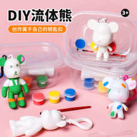 儿童涂鸦石膏娃娃手工diy涂色卡通白胚迷你彩绘颜料套装地摊批发