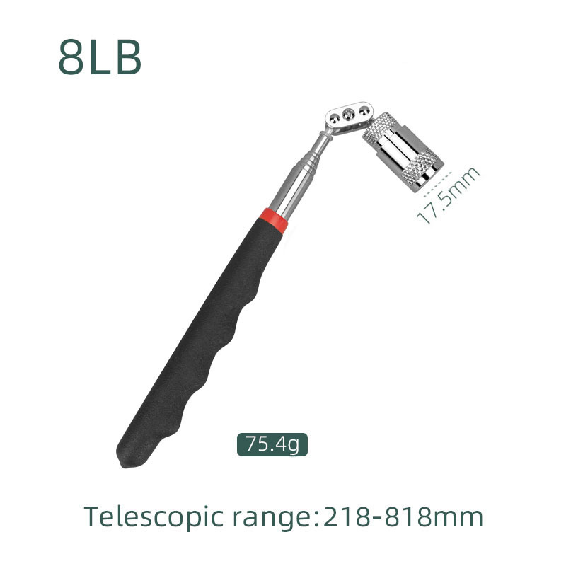 Recogida magnética de dimensión profunda Varilla de imán magnético Varilla de extensión telescópica Herramienta de reparación de automóviles Espejo cuadrado Espejo redondo Cabeza de linterna