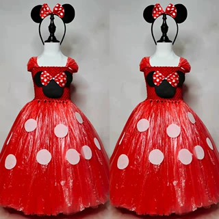 女孩环保服装diy手工制作创意米老鼠半成品幼儿亲子时装秀走秀服