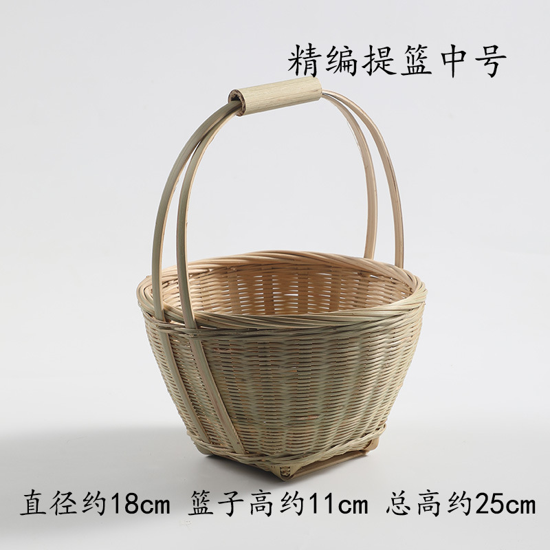 手作り竹編みバスケット家庭用ティープレート果物バスケット菓子トレイ創意竹バスケット結婚竹編みバスケット|undefined
