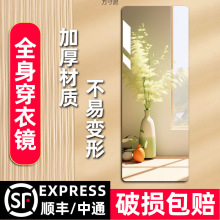 亚克力身镜贴墙自粘软镜子门后穿衣镜挂墙挂门免打孔隐藏衣柜镜厂