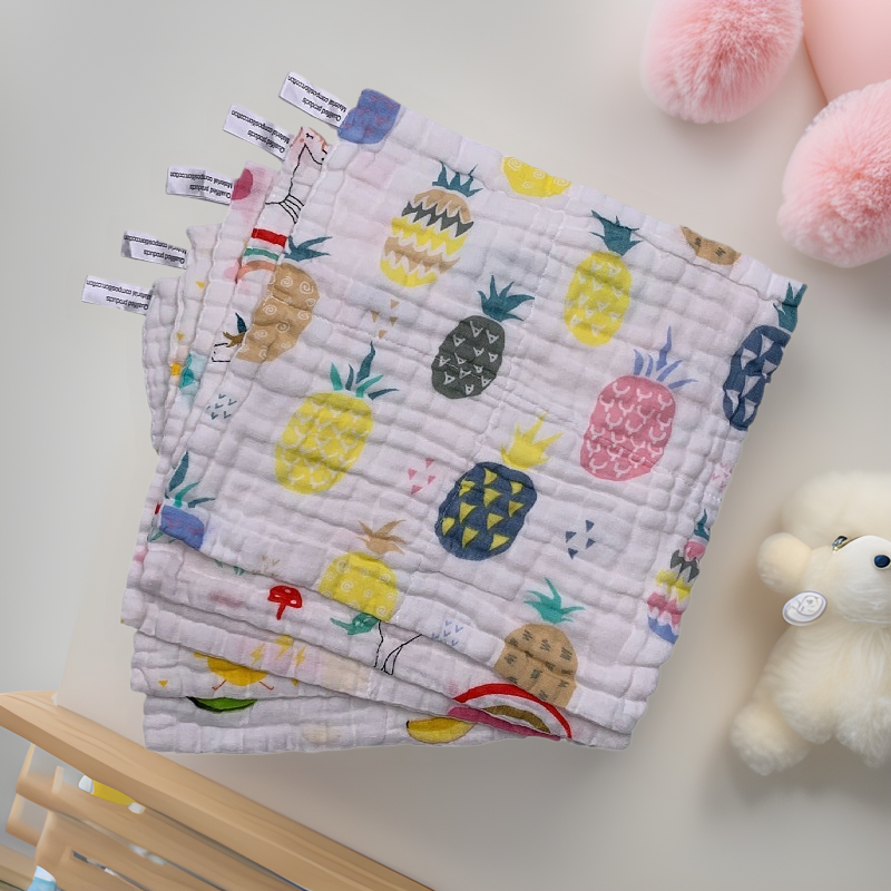 Baby Square Towel, Infant Saliva Towel, All-Cotton Children's Washcloth, Gauze Hand Towel, Large Size 30 Handkerchief Towel