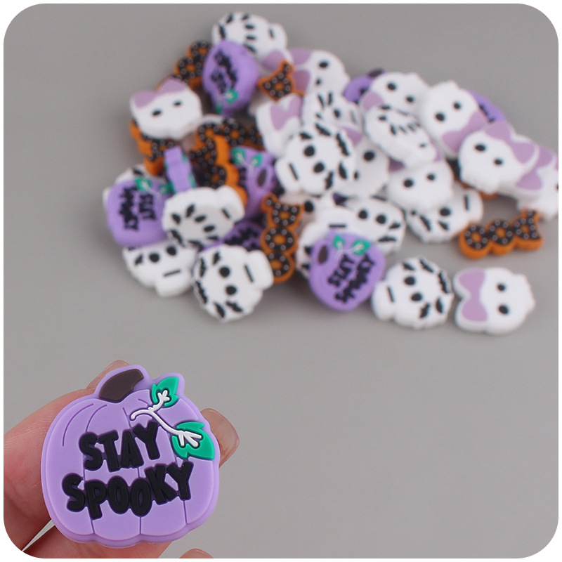 Nuevo bebé de dibujos animados Halloween calabaza pequeño monstruo mordedor creativo DIY bebé molar pezón cadena Accesorios