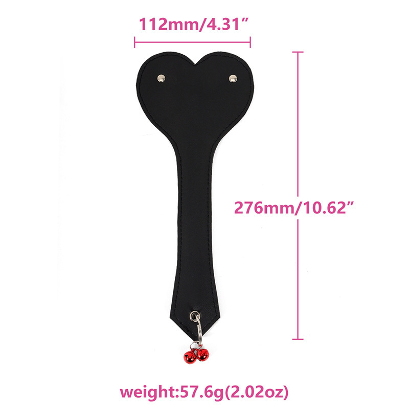 Leather Spanking Paddle with Rivets, Long Handle, Adult Sensory Play Tool — detail image 30