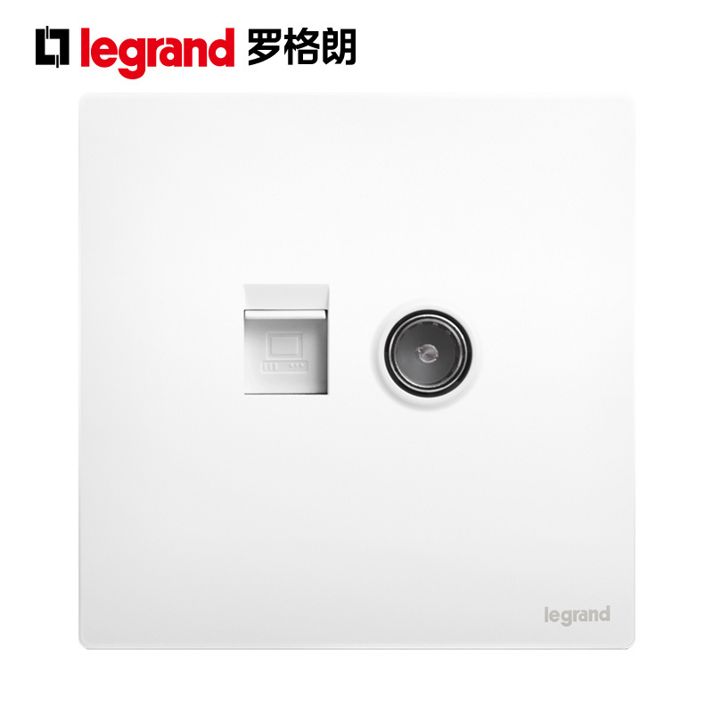 罗格朗legrand开关插座 未莱 陶瓷白 电脑电视插（超五类）