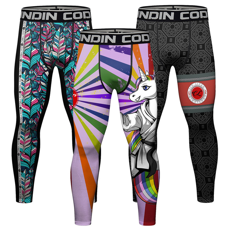 Men's autumn new sports fitness trousers running basketball printing compression tight comfortable casual trousers