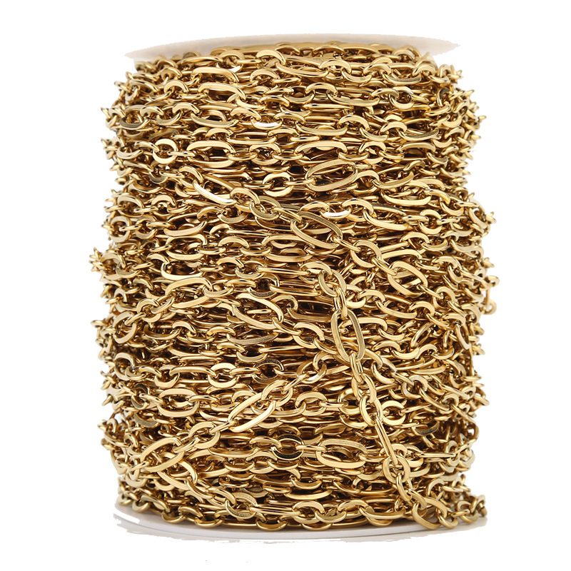 Ventas transfronterizas calientes tres a uno collar de oro real no se desvanece collar de hombre collar de accesorios DIY