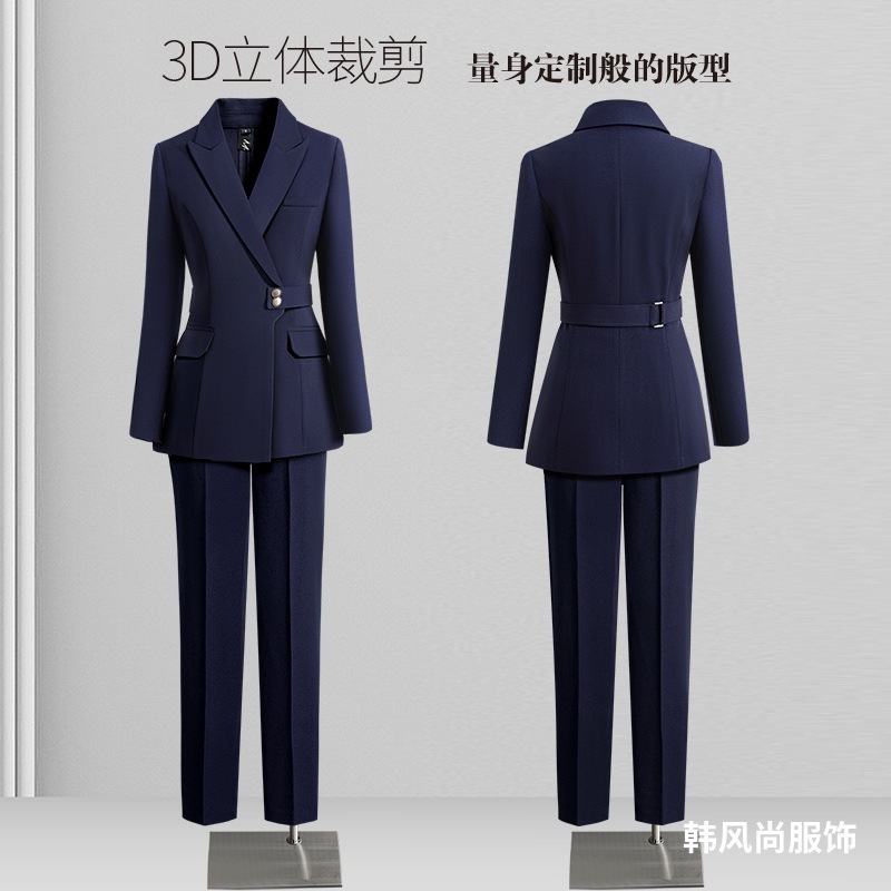 新型職業スーツセット女性春秋気質職場正装ホテルマネージャー宝石店作業服工装女性|undefined