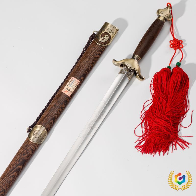 ▧龙泉宝剑不锈钢武术晨练剑男女太极剑半硬剑功夫半软剑未开